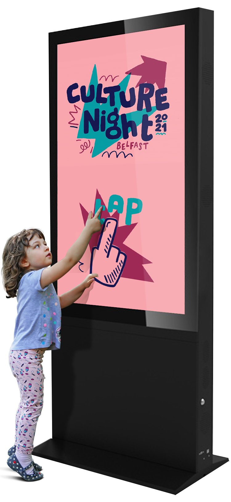 Freestanding touchscreen kiosk